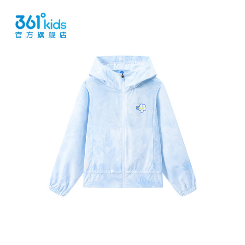 361度儿童连帽外套女童2026夏季拉链开衫休闲运动童装K62626601