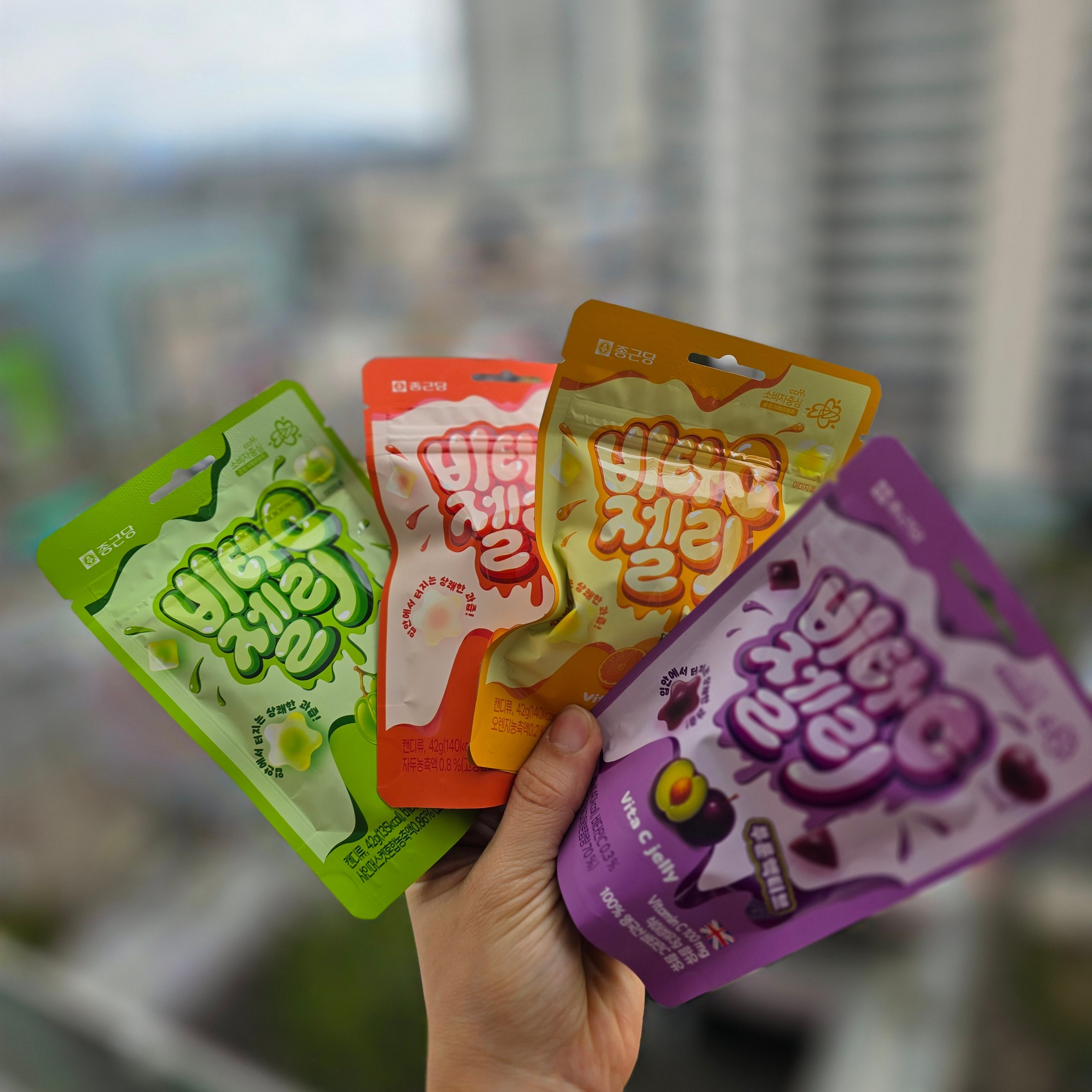 国内现货韩国钟根堂维生素果冻软糖西梅橙子葡萄李子味42g/袋