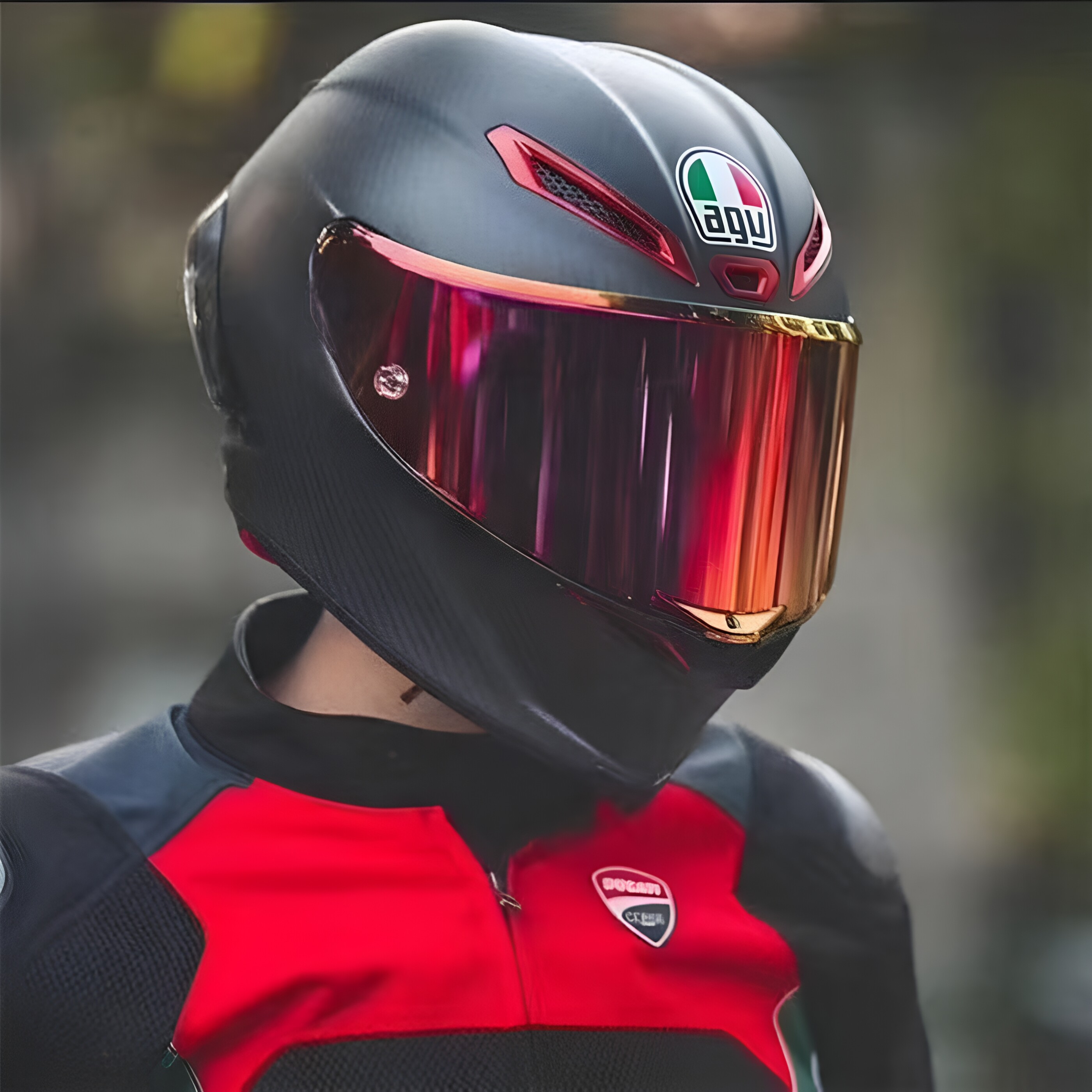 AGV PISTA GP RR 72周年纪念版赛道碳纤维限量机车 灰红摩托头盔