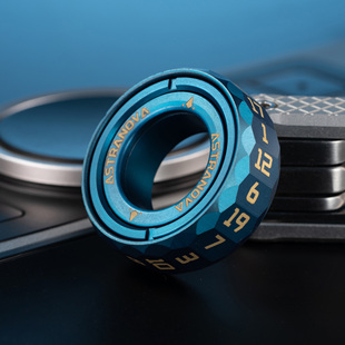 星环指环20面金属D20骰DND跑团桌游磁力旋转解压CNC黄铜版 解压