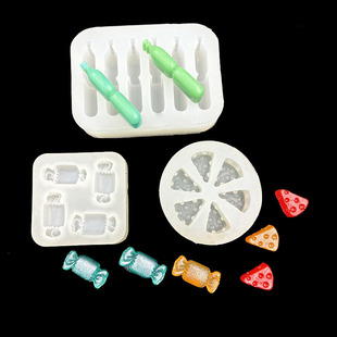 糖果奶酪冰棒硅胶捏捏乐模具diy水晶滴胶钥匙扣迷你挂件雪糕模具