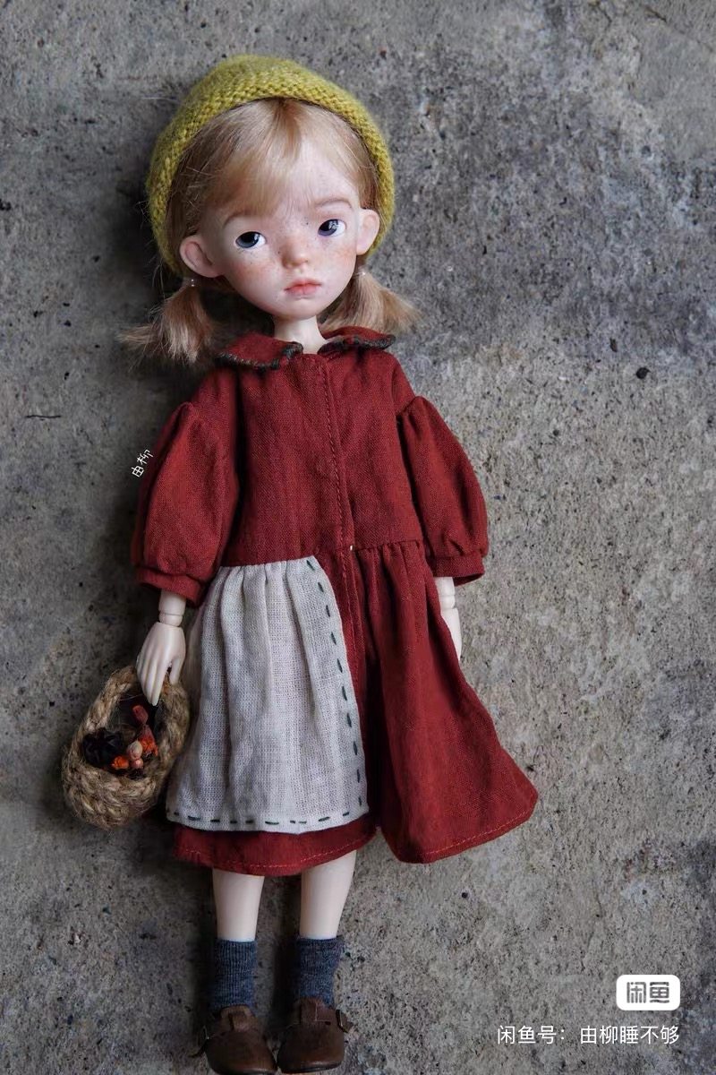 Blythe娃衣 bjd ob22ob24文艺森系小红裙