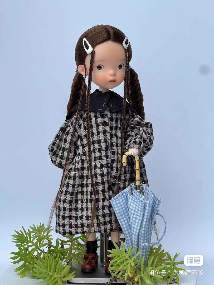 Blythe娃衣bjd ob22ob24小布娃衣格子裙连衣裙