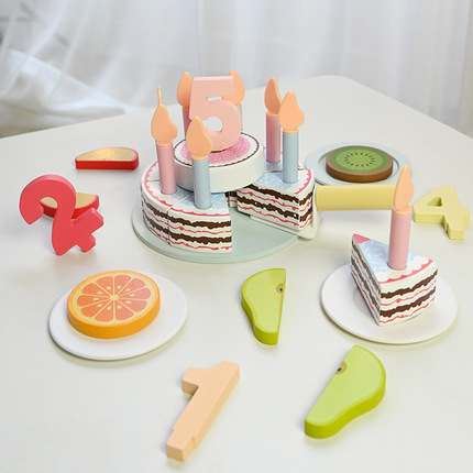 生日蛋糕木制玩具一起过生日仿真厨房蛋糕水果切切玩具礼物套装