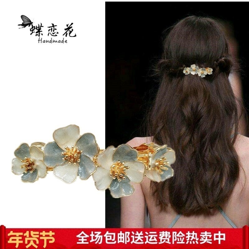 一字夹简约气质半扎顶夹发饰成人滴油小号发夹后脑勺横夹头饰韩国