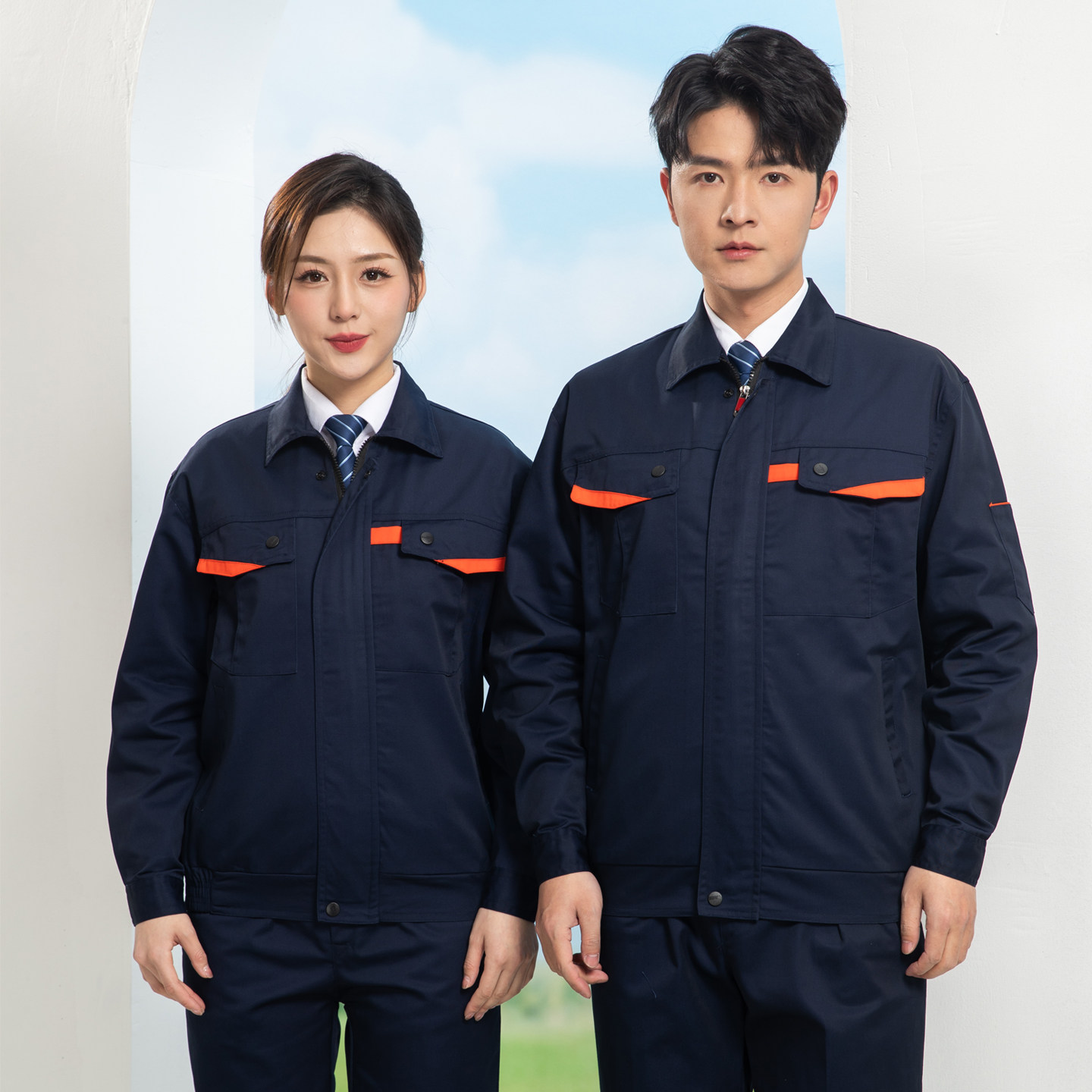 工作服春秋夏定制logo图案工装