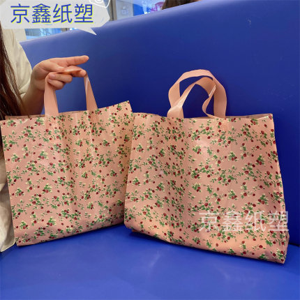 新款小碎花手提袋塑料袋礼品袋包装袋购物袋男女童装店用袋子批发