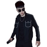 JK006-特批882021新款男士工装翻领休闲潮流反光潮牌百搭夹克白1，男装夹克，电商A257