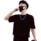 T72-P58男士短袖T恤夏季潮牌圆领高级感半袖上衣痞帅潮牌五分袖1，男装T恤，电商A257