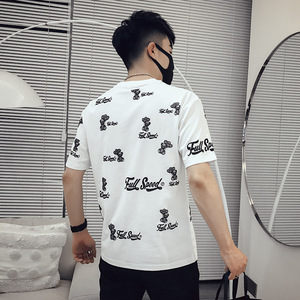 T86-P45 夏季潮牌男士t恤韩版宽松个性青春百搭潮牌情侣短袖图片