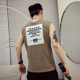 B03-P35男士坎肩网红潮牌无袖青春流行宽松运动免烫夏季背心3，男装背心/马甲，电商A257