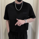 X29-P58男士拼接T恤短袖夏季潮牌设计感男装2024新款薄款上衣，男装T恤，电商A257