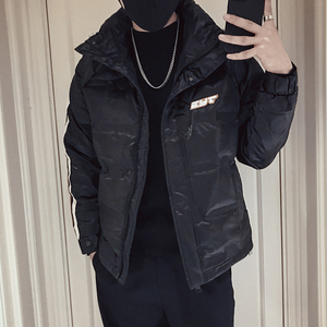 MY33-P158 冬季拼色短款衣外套男潮牌宽松袄2022新款男装痞图片