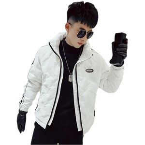 MY13-特P138 冬季条纹立领潮牌网红修身男士加厚衣外套图片