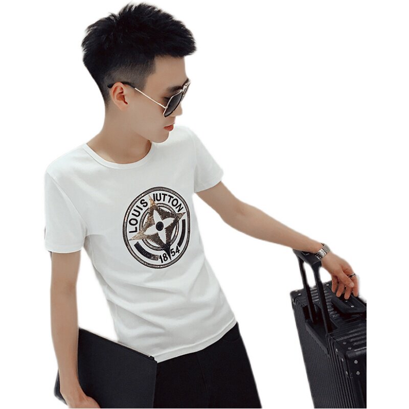 T29-P452021夏季新款潮流短袖男时尚休闲半袖反光体恤2,男装T恤,电商A257