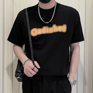 X30-P58 设计感T恤男短袖潮牌夏季薄款衣服2024新款男装上衣夏装2图片