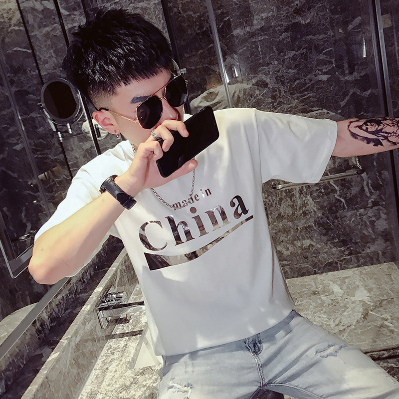 T54-P38潮牌男短袖纯精神小伙2021红半袖T恤,男装T恤,电商A257