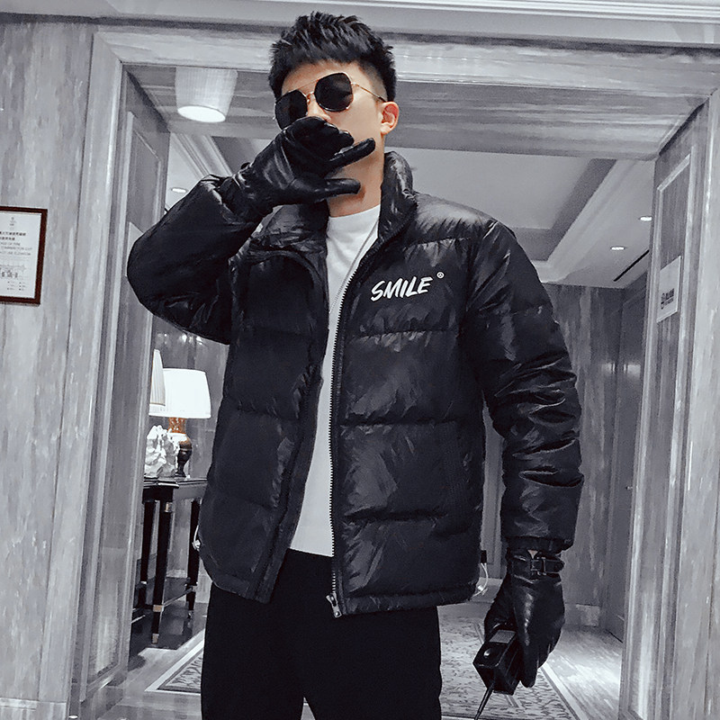 MY08-特P168新款2021社会小伙羽绒服潮牌ins字母立领保暖外套,男装羽绒服,电商A257