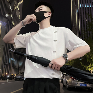 X47-P58 金属装饰T恤男重磅短袖ins潮牌男装上衣2024新款休闲3图片