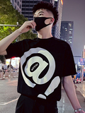 T91-P58印花黑色T恤男款夏季2024新款短袖潮牌潮流百搭半袖男装1，男装T恤，电商A257