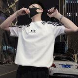 X27-P58夏季T恤男短袖重磅半袖2024新款男装上衣潮流痞帅夏3，男装T恤，电商A257