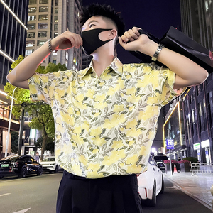 CX12-P48 夏季冰丝速干男短袖垂感寸衫夏威夷度假花色男装新款图片