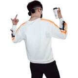 W12网红ins新款卫衣男士休闲百搭潮牌圆领上衣黑首，男装卫衣，电商A257