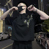 X48-P58风刺绣T恤男重磅短袖2024新款夏季男装潮牌痞帅，男装T恤，电商A257