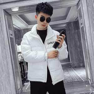 MY08-特P168 新款2021社会小伙羽绒服潮牌ins字母立领保暖外套2图片