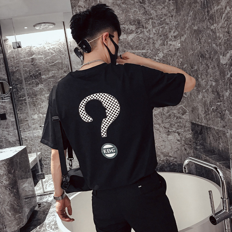 AT05-P48男士2022新款夏季设计感T恤ins潮牌短袖潮牌痞帅半袖3,男装T恤,电商A257