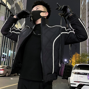 MY98-145 设计感条纹棉衣男冬季潮牌痞帅加厚羽绒棉服2024新款图片
