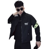 JK001-特批782021春季男士夹克青年潮流休闲拼色个性百搭外套白，男装夹克，电商A257
