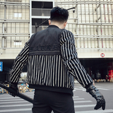 MY66-P158冬季男士羽绒服青春帅气流行加厚条纹网红免烫外套，男装羽绒服，电商A257