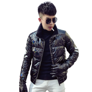 MY818特 羽绒服潮男七彩亮面韩版潮流网红社会小伙外套图片