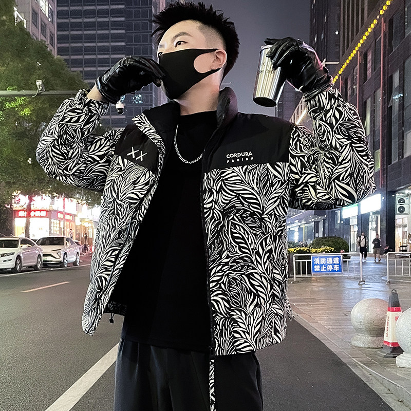 MY86-P138刺绣棉衣外套男潮牌拼接立领2024新款冬季羽绒棉服潮,男装棉衣,电商A257
