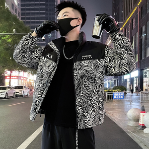 MY86-P138 刺绣棉衣外套男潮牌拼接立领2024新款冬季羽绒棉服潮图片