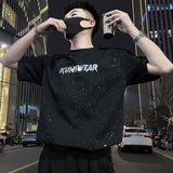 X32-P48满天星T恤男短袖潮牌夏季男装衣服2024新款男装上衣烫钻1，男装T恤，电商A257