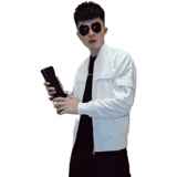 JK003-特批982021春季男士外套修身潮流青春帅气反光炸接夹克，男装夹克，电商A257