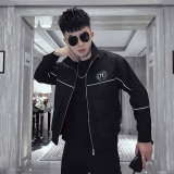 JK005-特批88春季新款男士外套翻领百搭潮流休闲潮流个性网红黑，男装夹克，电商A257