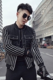 MY66-P158冬季男士羽绒服青春帅气流行加厚条纹网红免烫外套，男装羽绒服，电商A257