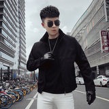 JK501-P115秋季男士外套夹克立领修身潮流网红潮牌社会小伙黑2，男装夹克，电商A257