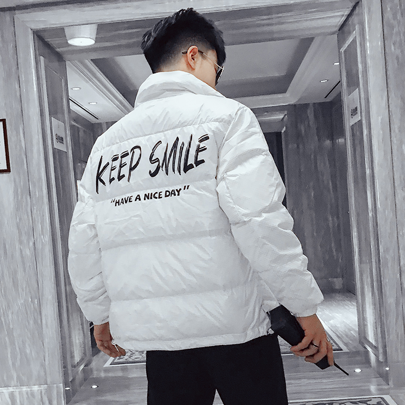 MY08-特P168新款2021社会小伙羽绒服潮牌ins字母立领保暖外套3，男装羽绒服，电商A257