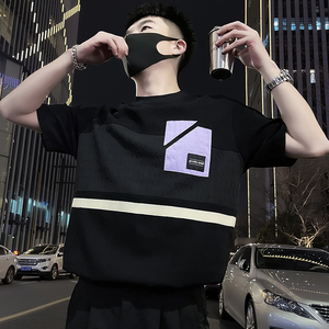 X31-P58 设计感T恤男短袖潮牌夏季男装衣服2024新款男装上衣暗黑图片