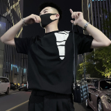 X49-P58夏季潮牌拼接T恤男ins潮牌短袖2024新款男装上衣潮流，男装T恤，电商A257