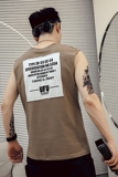 B03-P35男士坎肩网红潮牌无袖青春流行宽松运动免烫夏季背心1，男装背心/马甲，电商A257