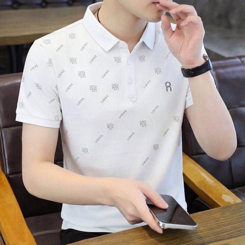 男士翻领短袖T恤2026新款夏季百搭休闲冰丝薄款商务POLO衫上衣男
