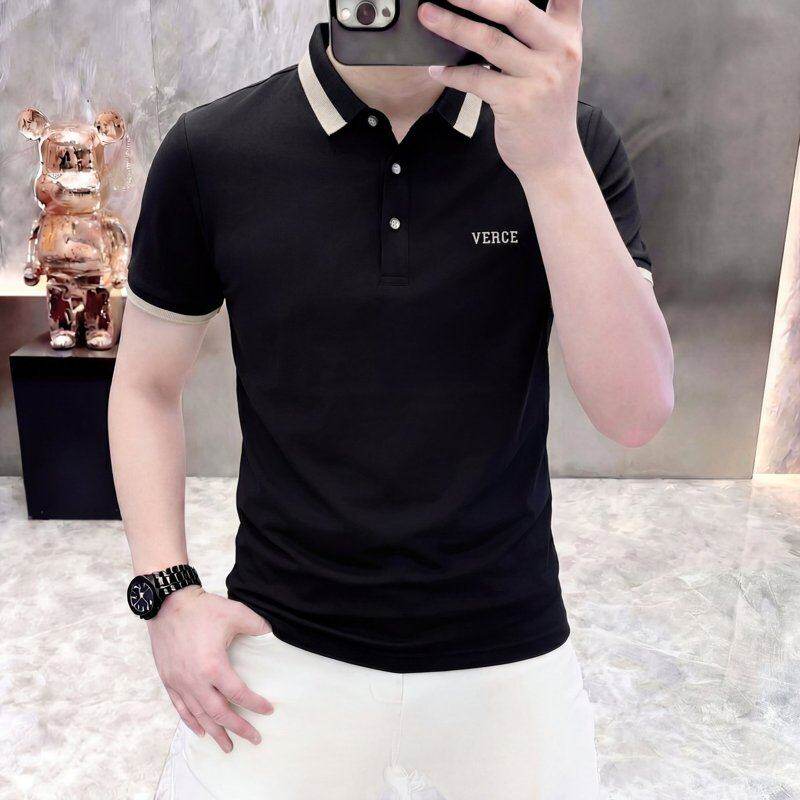 新款夏季男士翻领短袖T恤高端潮牌时尚百搭修身休闲商务POLO衫男