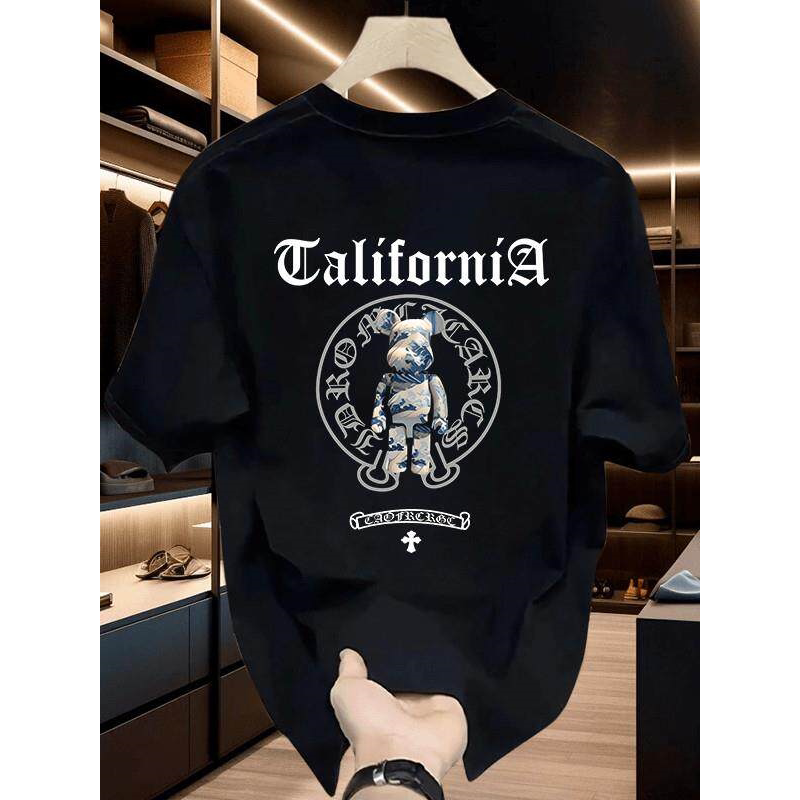 高端潮牌印花短袖T恤男夏季新款圆领百搭重磅纯棉时尚男女短袖T恤