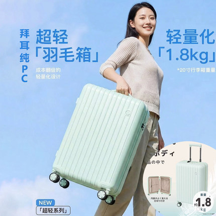 rakutabi超轻1.8KG纯PC拉杆箱20寸旅行箱万向轮轻便亚航登机箱
