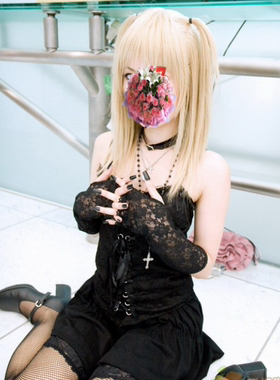 死亡笔记 弥海砂 Amane Misa*cosplay假发 淡黄色双马尾中长直发